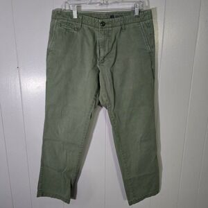 Gap Men's 33x30 Slim Fit Olive Green Chino‎ Pants Trousers Cotton Blend